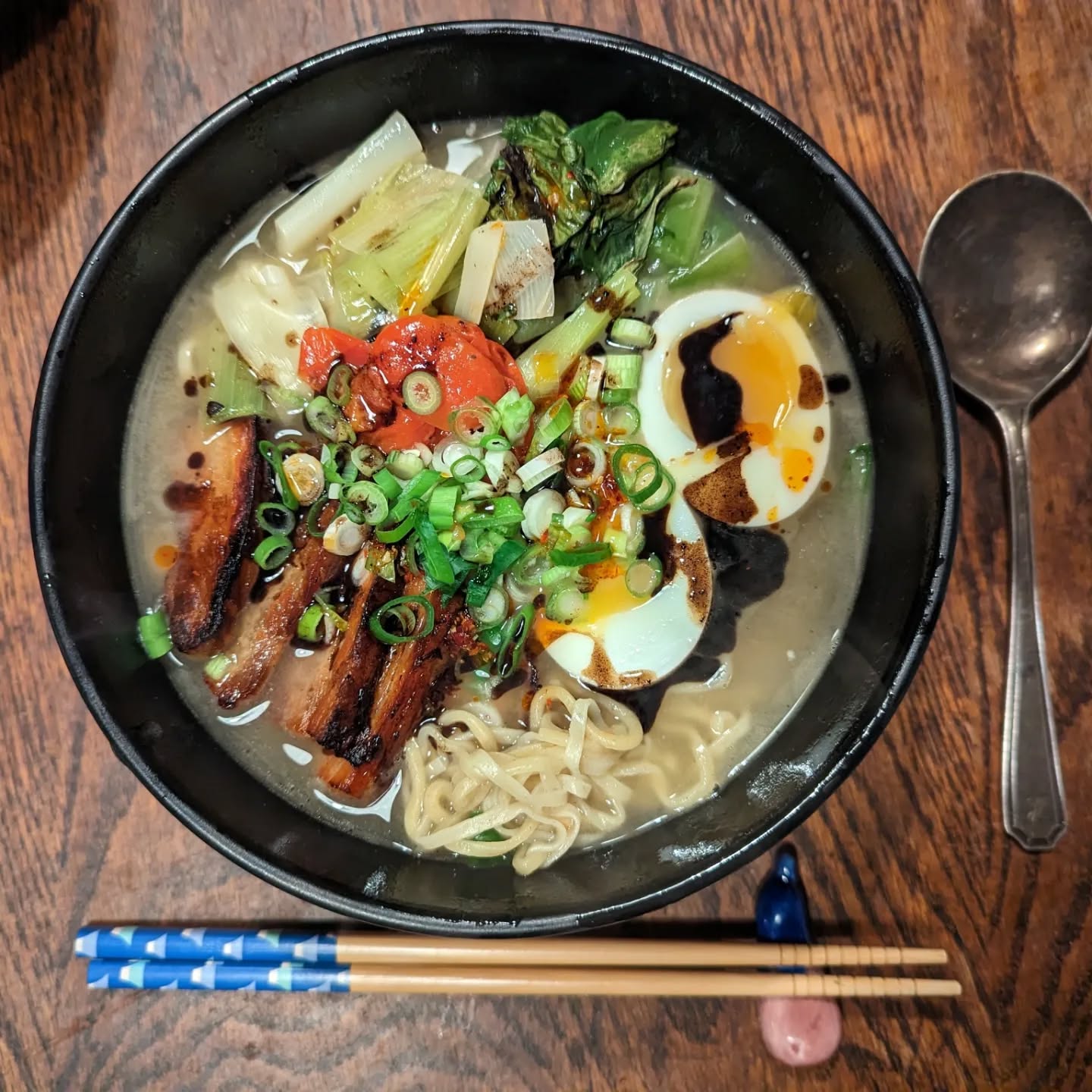 Slightly unconventional toppings for this ramen.