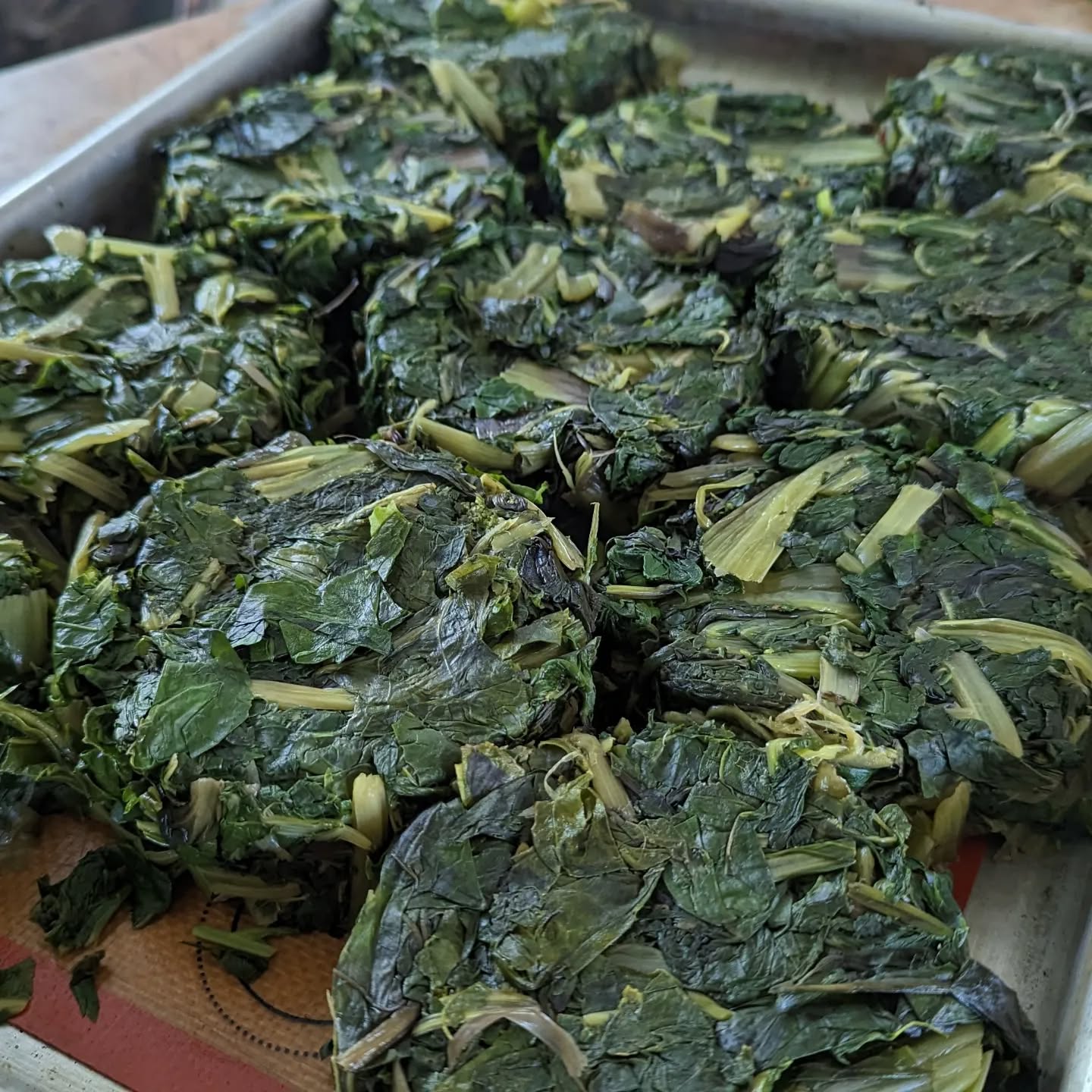Chard processing day.