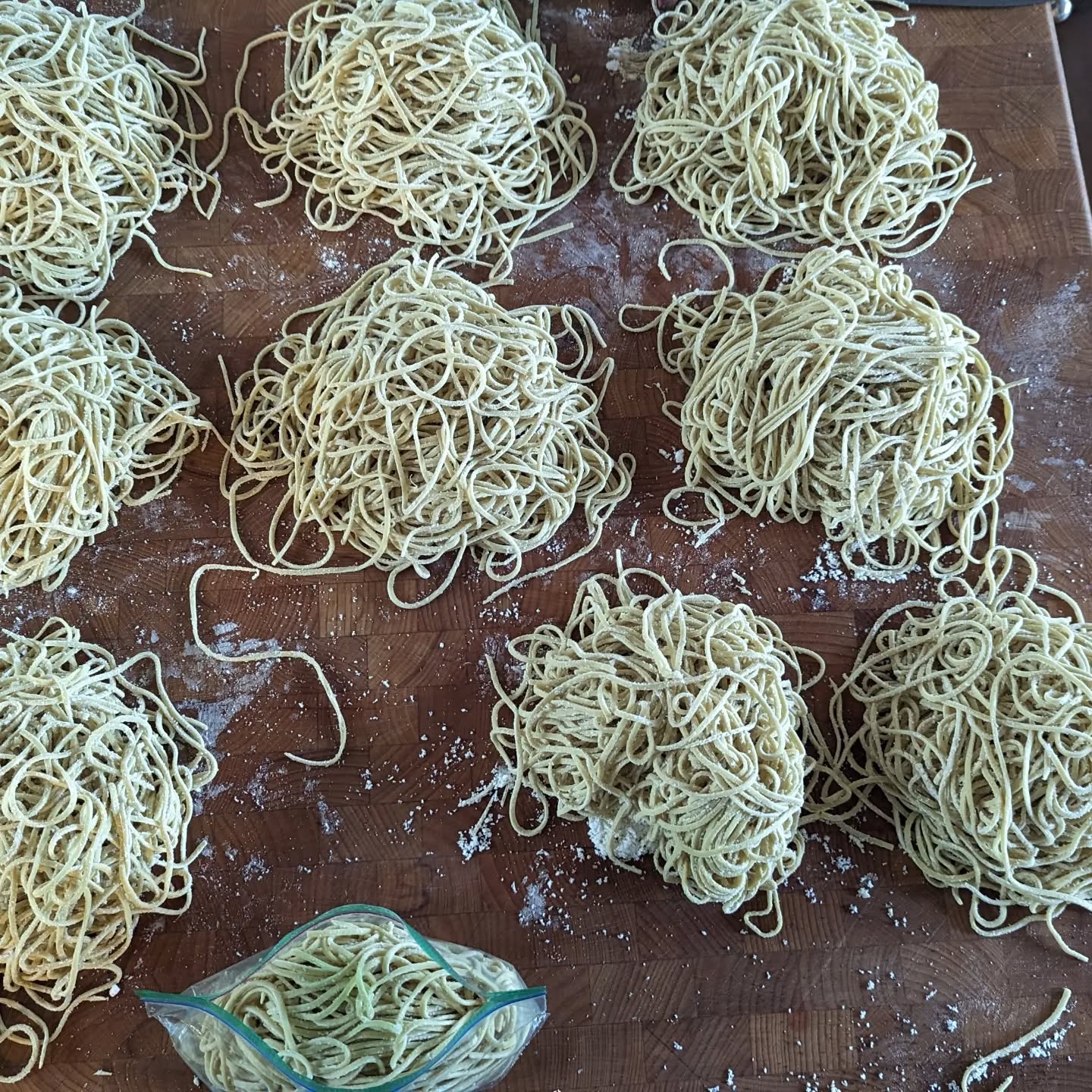 Tokyo style ramen noodles made this week.