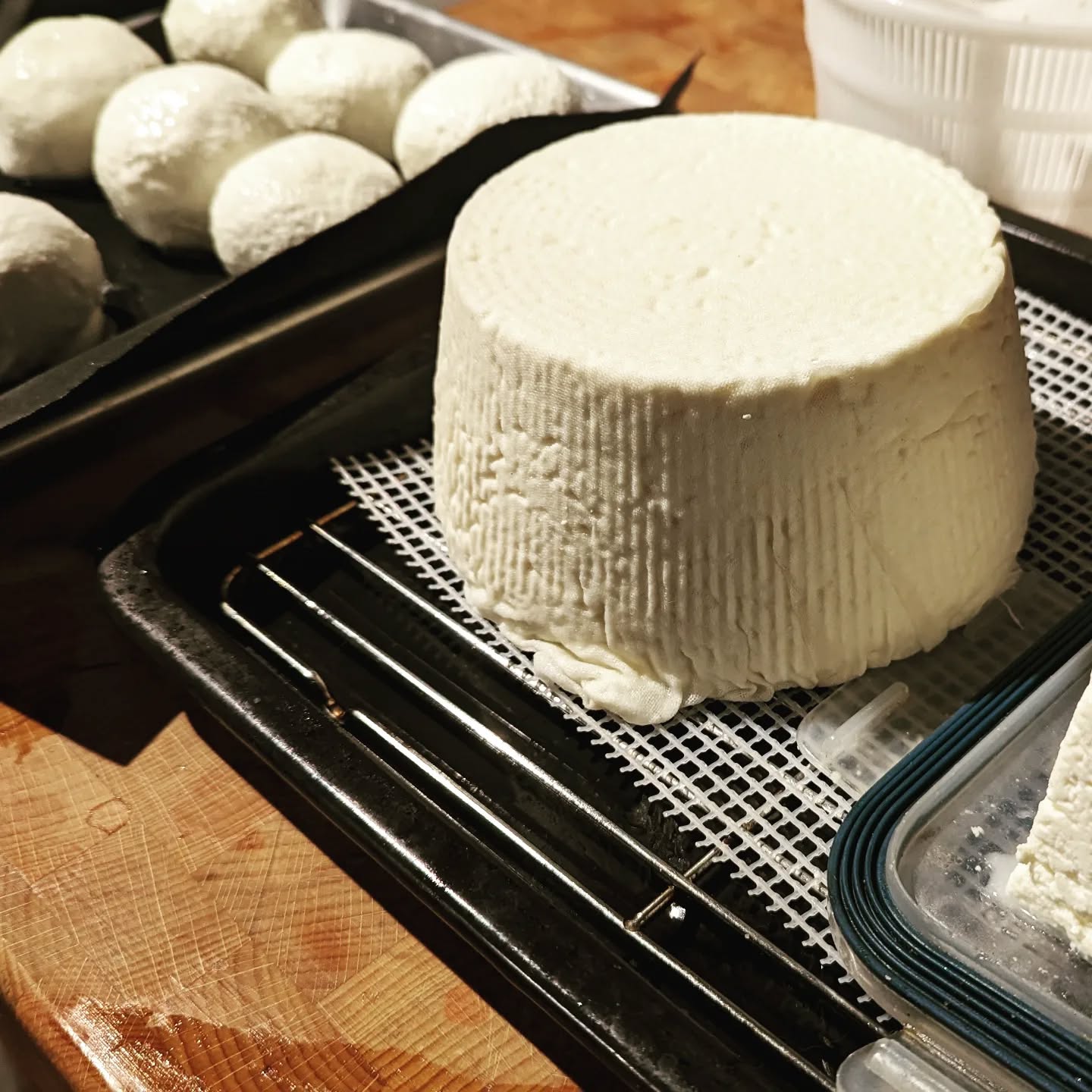 Picked up some discount milk during the holiday insanity and have been at it for a few days, reading and learning about cheese.