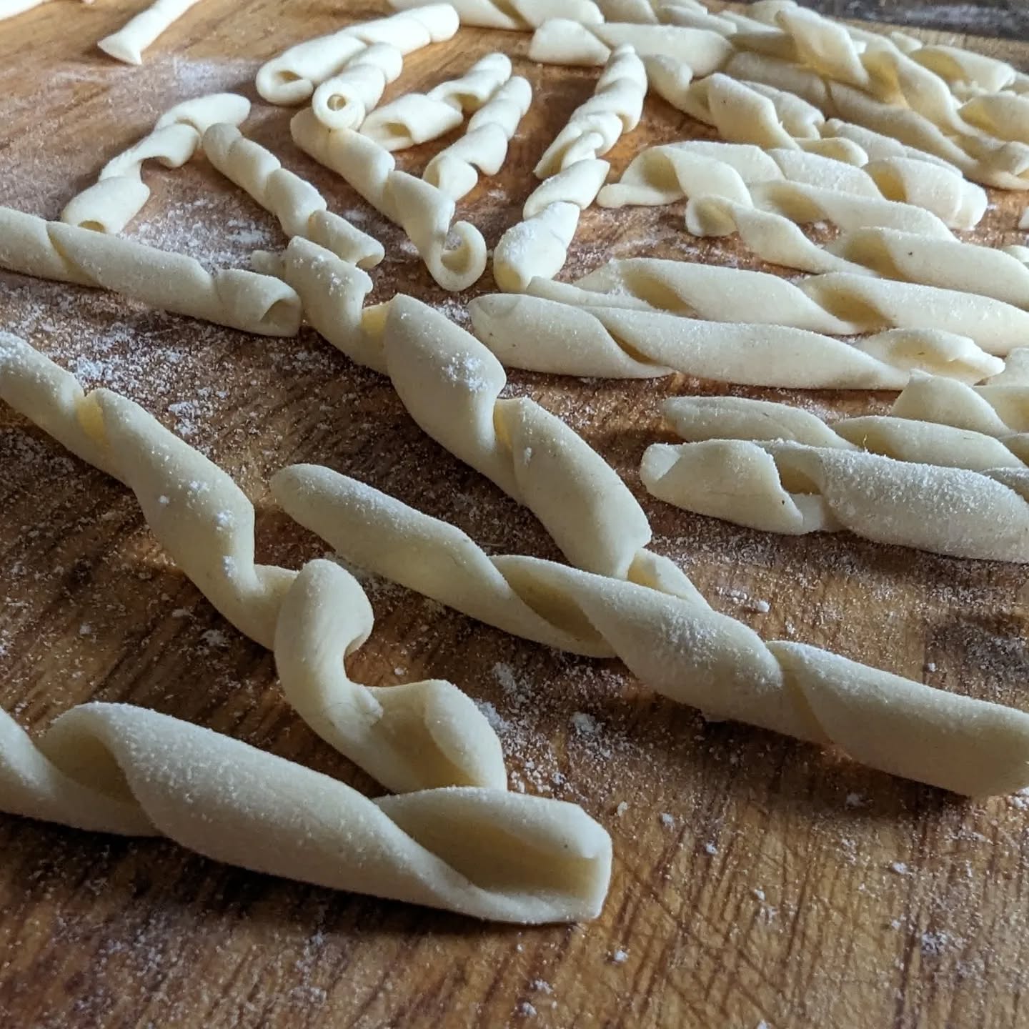 Fresh pasta making afternoon yesterday, these were busiate shapes.