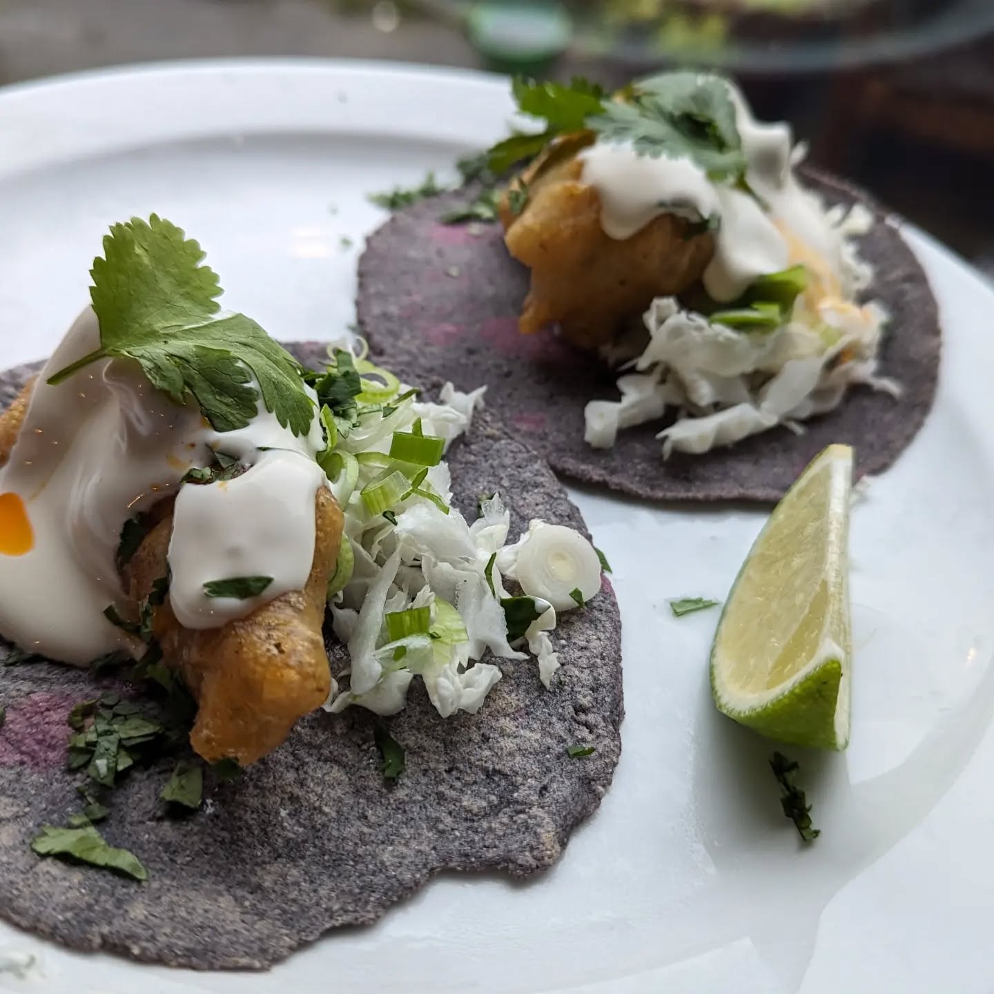 Ensenada fish tacos for Valentine's lunch.