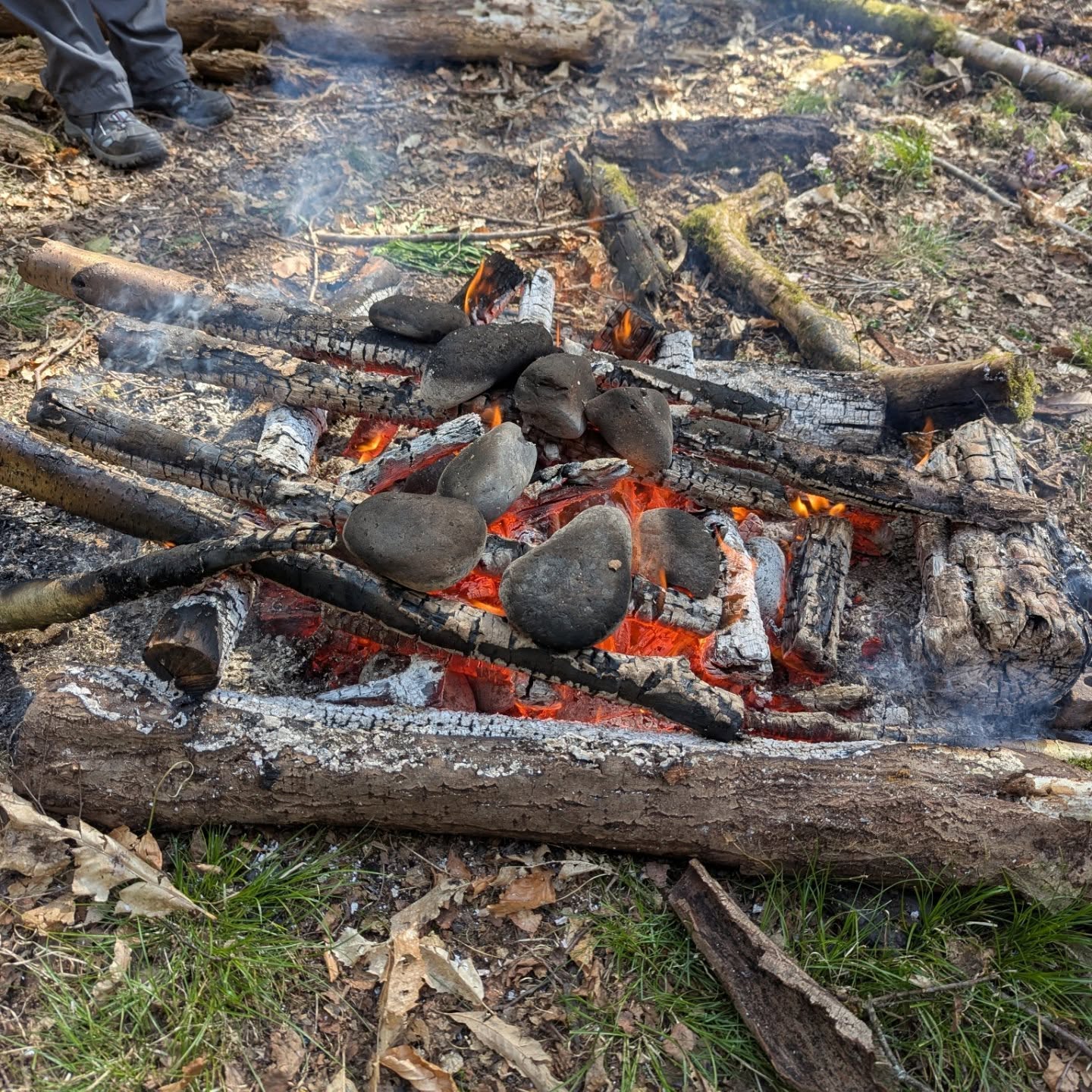 A lovely day out in the woods yesterday making a beer heated entirely with stones.